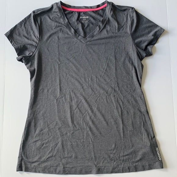 Reebok | Tops | Reebok Gray Workout V Neck Tee | Poshmark
